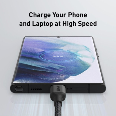 Дата кабель USB-C to USB-C 0.9m 140W bio-nylon 544 black Anker (A80F5H11) Винница - изображение 8