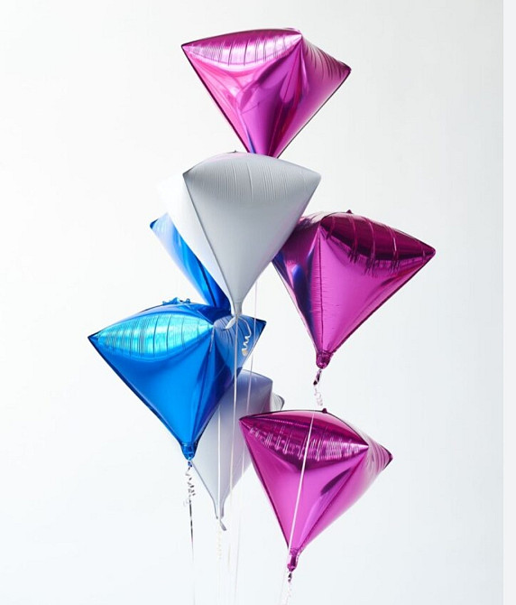 Фольгированный шарик Алмаз БЕЛЫЙ 24 дюйма Киев - изображение 2