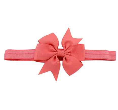Дитяча коралова пов'язка з бантиком - на резинці, окружність від 30см до 48см, бант 9см Київ