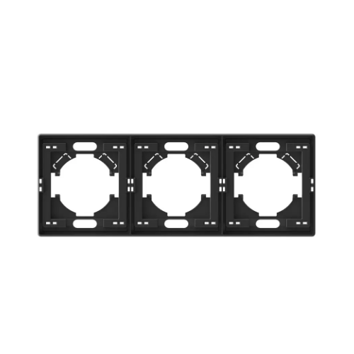 Рамка вугільно-чорна на 3 місця горизонтальна VIDEX NOTA (VF-NT-FR3H-BL) Житомир