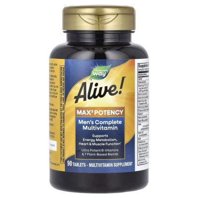 Мультивітамін Nature's Way Мультивітаміни для чоловіків Alive! Max3 Potency, Men's Multivitamin, 90 та (NWY-15542) Вінниця - фото 1