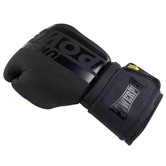Боксерские перчатки для бокса и единоборств черные на липучке 12 унций PowerPlay 3021   Ukraine Киев