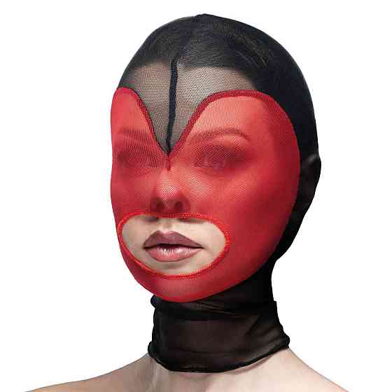Маска серце сітка з відкритим ротом Feral Feelings - Hearts Mask Black/Red Sex Aura Київ