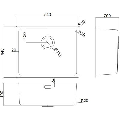 Мийка кухонна Interline ELEGANT Under Sateen PR Вінниця - фото 4