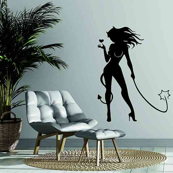 Декоративное настенное Панно «Дьяволица», Декор на стену 110*83 см, Черный Киев