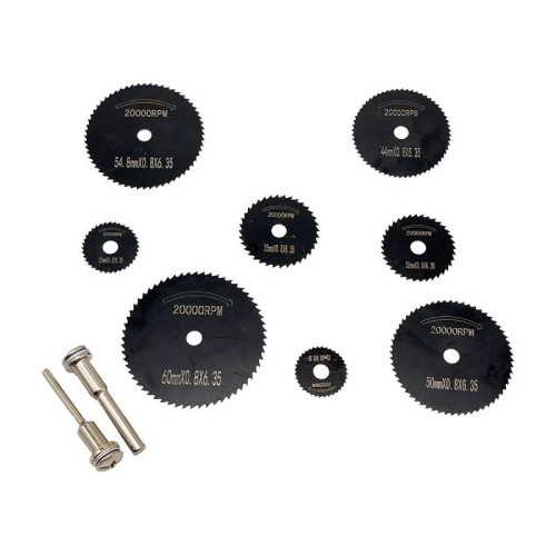 Набор дисковых отрезных пил 8шт 22-60мм HSS черные с держателями для дремеля Киев - изображение 1