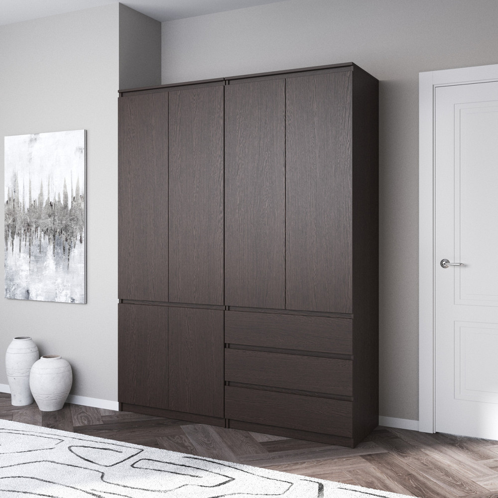 Шкаф для одежды VAYS, со штангой и полками, комплект из 2 шкафов R10+R16 Венге Темный Львов - изображение 1