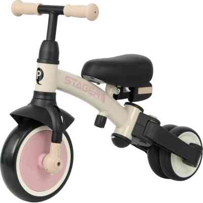 Дитячий велосипед QPlay Stager 3 в 1 з ручкою, біговел, Beige-Pink (T80STAGERBeigePink) Вінниця