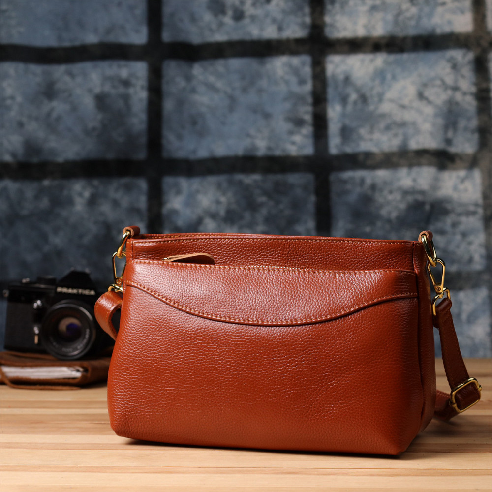 Жіноча сумка з натуральної шкіри з формостійким дном Vintage 22983 Коричневий Київ - фото 9