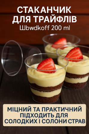 Склянка для трайфлів Швидкоff 200 мл, щільна, упаковка 25 шт. Харків