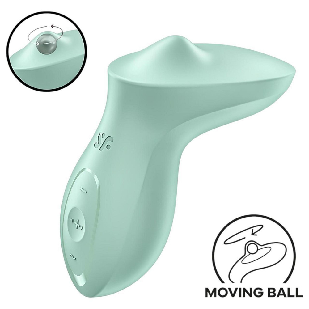 Вібратор для клітора з перлинною стимуляцією Satisfyer Exciterrr Mint, 2 незалежні мотори Sex Aura Київ - фото 1