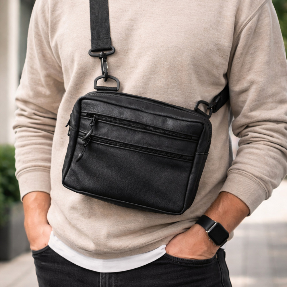Сумка чоловіча планшет через плече, Чоловіча вулична сумка через плече, Поштова сумка-месенджер QD-27 Львів - фото 5