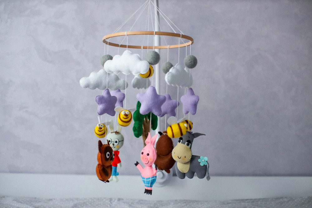 Дитячий мобіль на ліжечко для немовлят WooolyWool «Вінні» Київ - фото 1