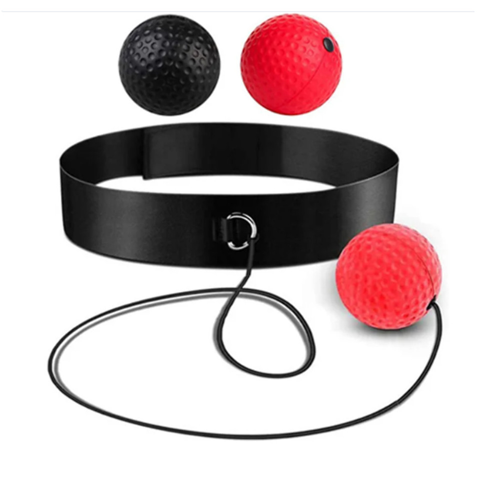 Пневмотренажер для бокса с двумя мячами, файтбол fight ball Black-Red Бровары - изображение 2