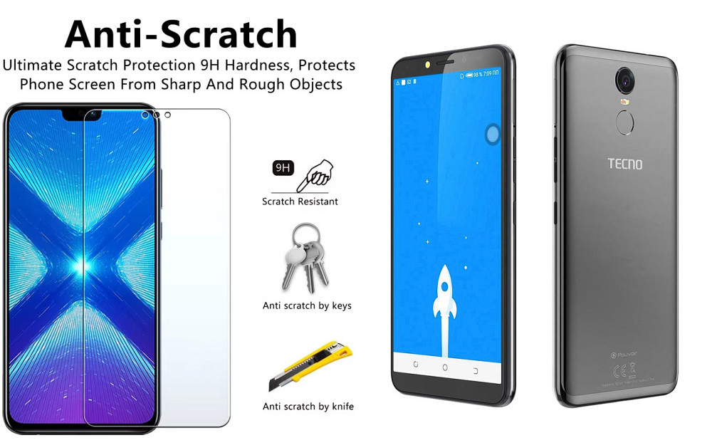 Защитное стекло NeoGlass для TECNO Pouvoir 2 Pro (LA7 pro) – ультрапрозрачное и устойчивое Киев - изображение 1