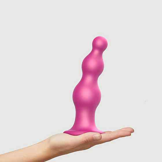 Насадка для страпона Strap-On-Me Dildo Plug Beads Framboise Metallic XXL Sex Aura Київ