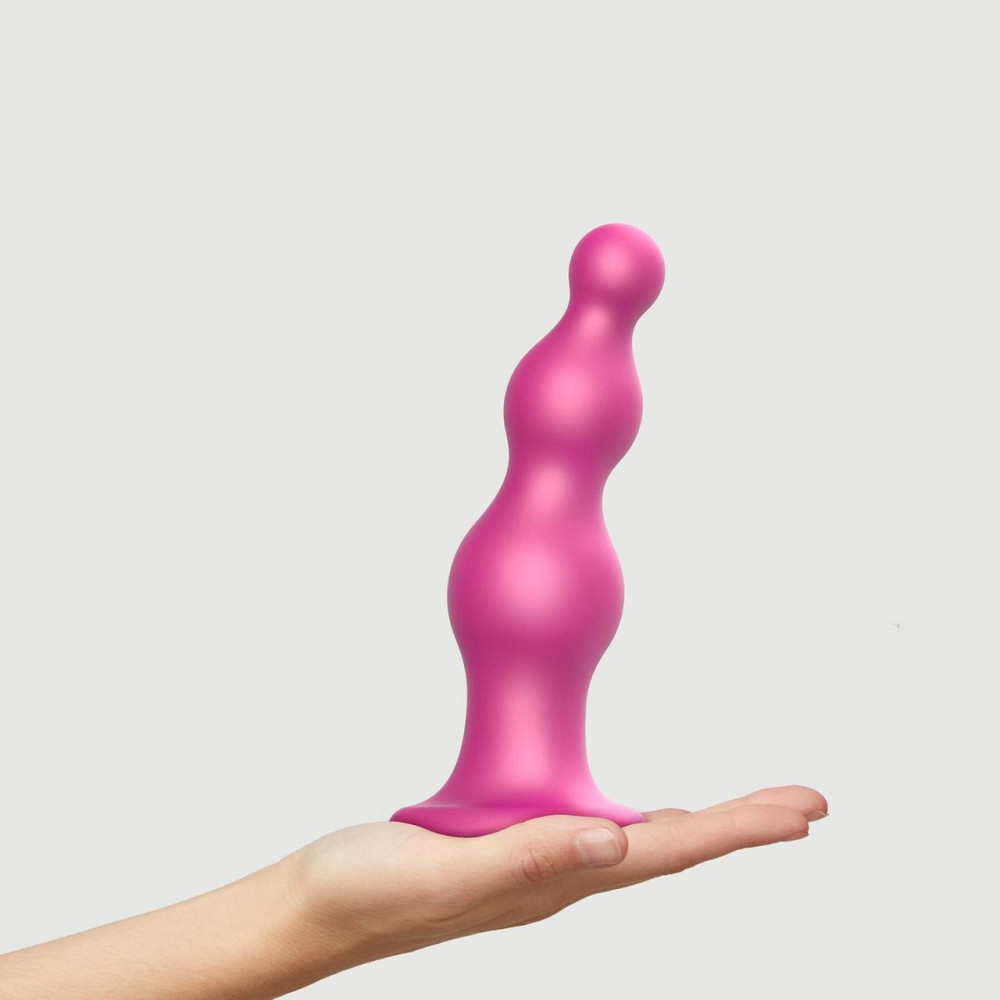 Насадка для страпона Strap-On-Me Dildo Plug Beads Framboise Metallic XXL Sex Aura Київ - фото 2