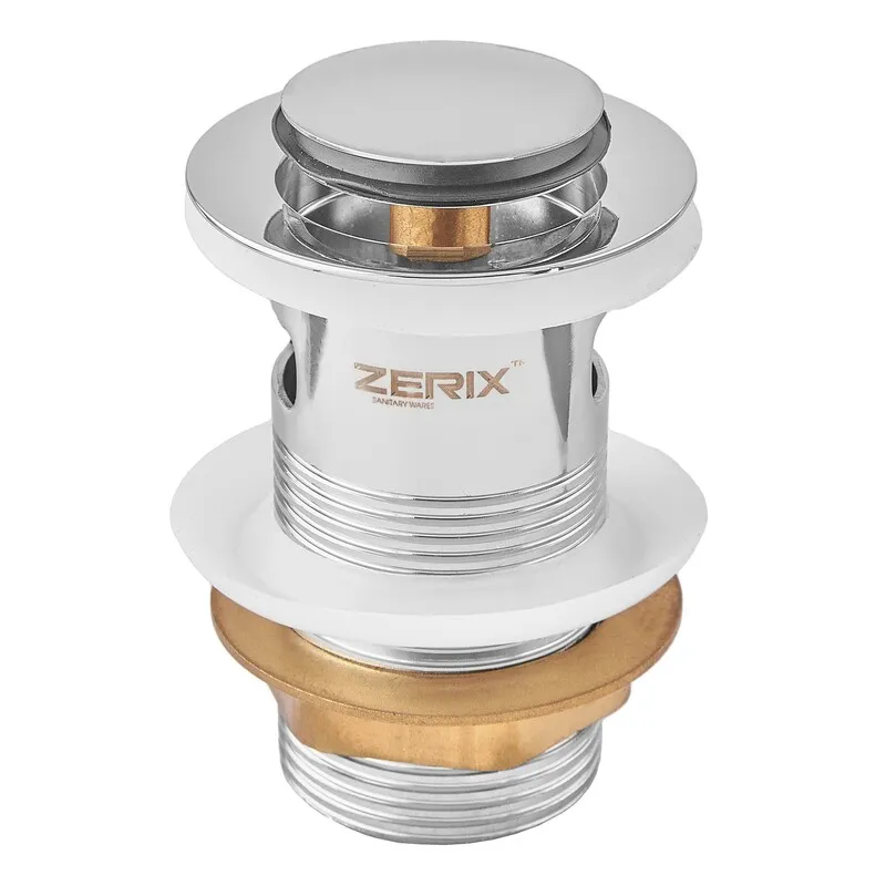 Донный клапан для раковины Zerix BV-05 1 1/4'' с переливом автоматический СLICK-СLACK (Цвет хром) (ZX6022) Киев - изображение 1