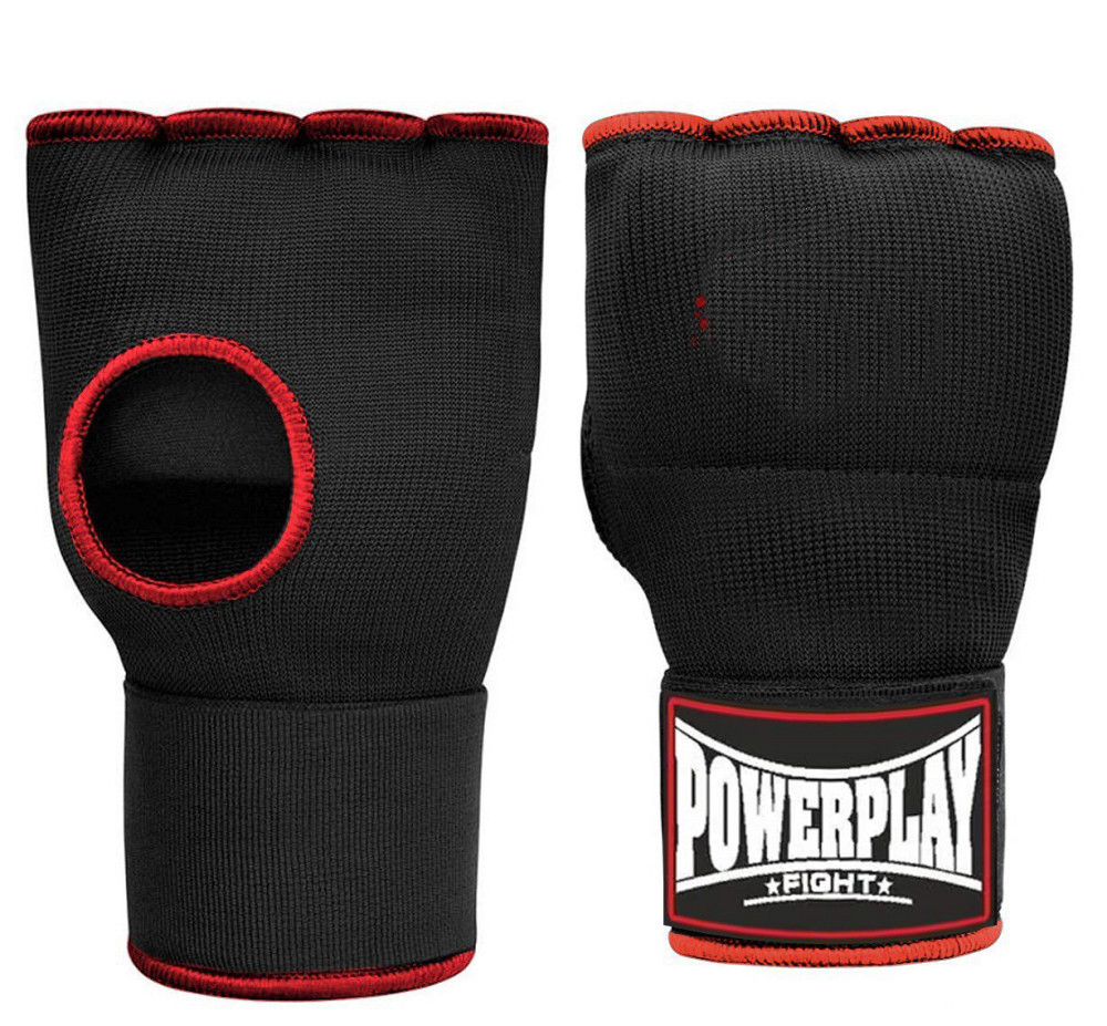Бинти-рукавиці PowerPlay 3096 з гелевими подушечками Чорні M Кам'янське - фото 2