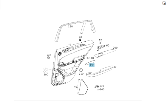 Mercedes-Benz  A2927302900 9051 Накладка на задній лівій дверній карті GLE Coupe C292 Одеса