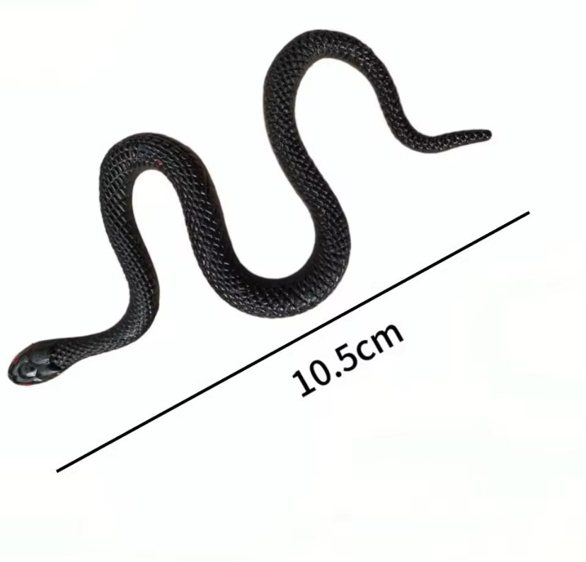 Іграшка змія резинова чорного кольору Декор на Хеллоуїн чудова прикраса хеллоуін розмір скручений 10 розмір прямий 17 см Київ - фото 5