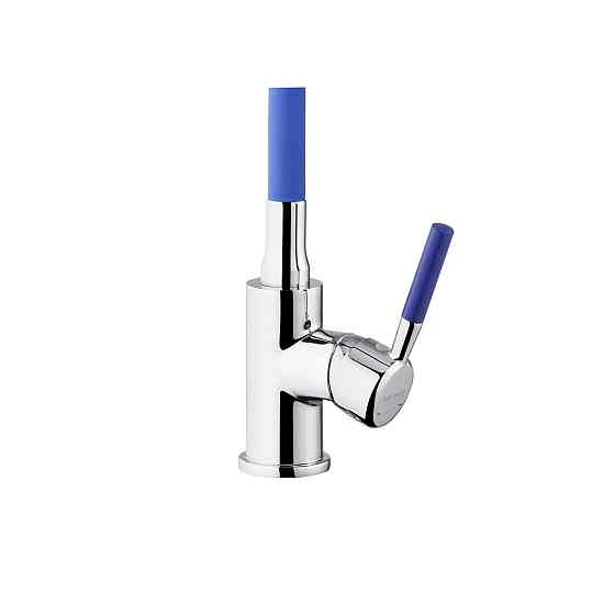 Смеситель для кухни с гибким изливом Kroner KRM Kuche - C132BLE хром/синий Киев