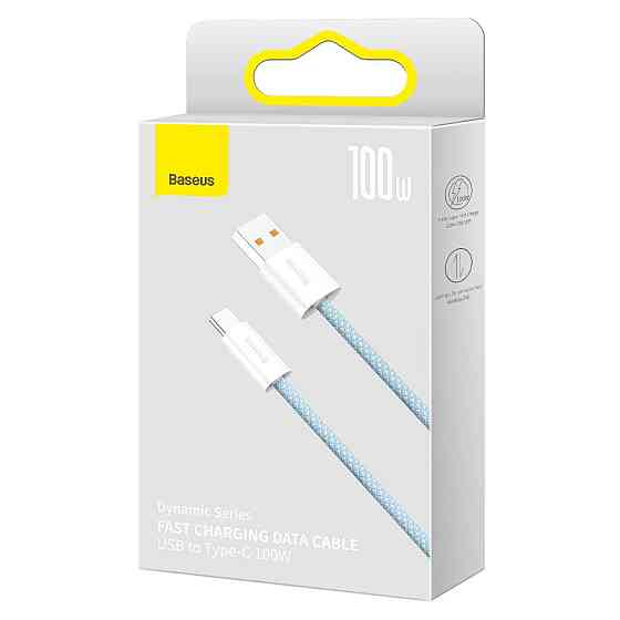 Кабель Type-C 100Вт 2м блакитний Baseus Dynamic CALD000703 Київ