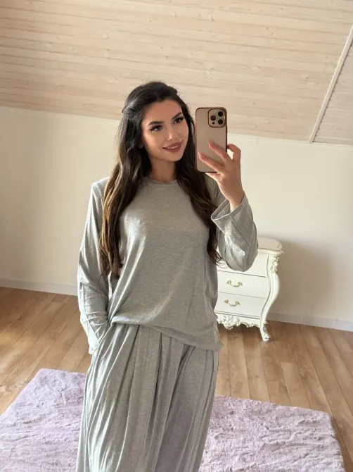 Женский костюм из вискозы оверсайз — базовый комплект (длинный + брюки) Одесса - изображение 15