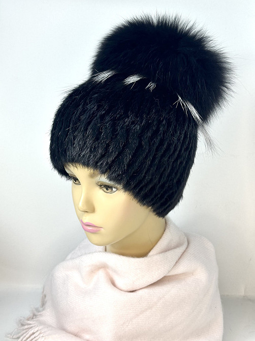 Шапка хутряна жіноча Анетта Чорний Харків - фото 3