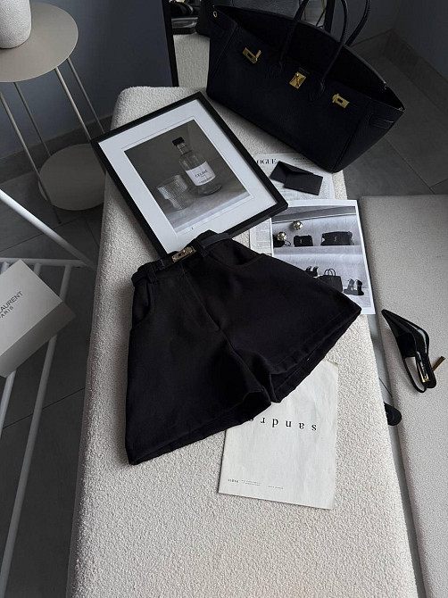 Женские базовые повседневные шорты турецкий кашемир Черный, 44 Одесса - изображение 5