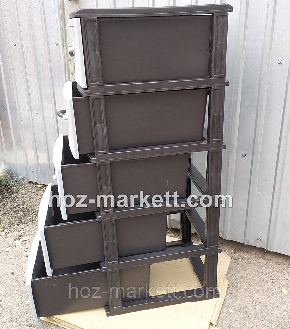 Пластиковый комод серый Стиль на 5 ящиков производства Украина Харьков - изображение 5