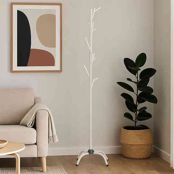 Вешалка для верхней одежды и головных уборов высота 174 см напольная на ножках,стальная, белая Каменец-Подольский