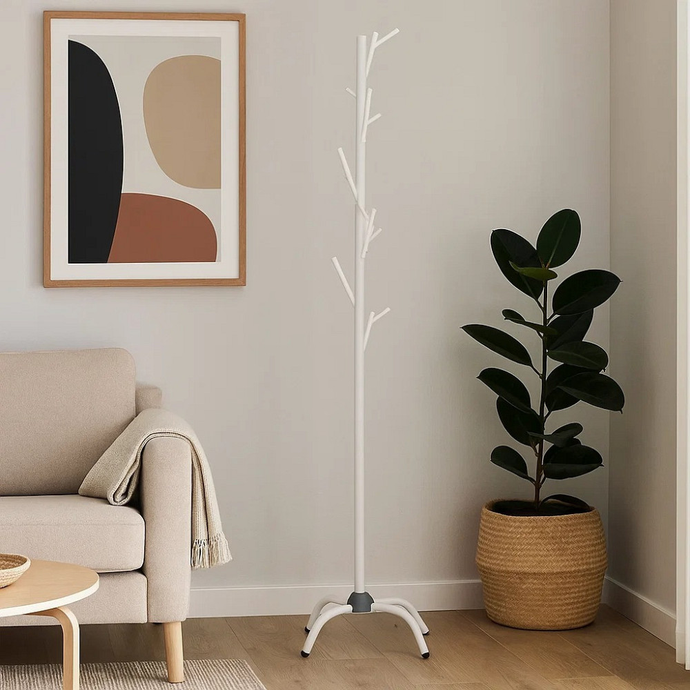 Вешалка для верхней одежды и головных уборов высота 174 см напольная на ножках,стальная, белая Каменец-Подольский - изображение 4