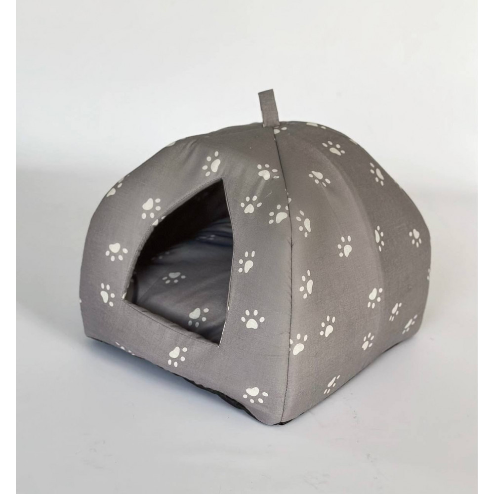 М'який будиночок для домашніх тварин собак та котів 1352 M (50*50см), Сірий з лапками Київ - фото 2