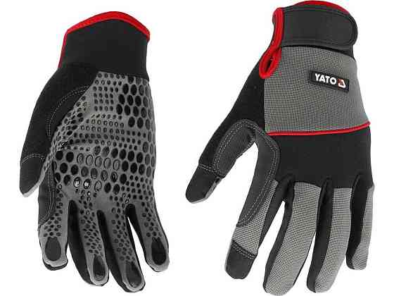 Рукавиці робочі з протиковзними надолониками YATO: штучна шкіра, поліуретан, спандекс, розмір 11 Одесса
