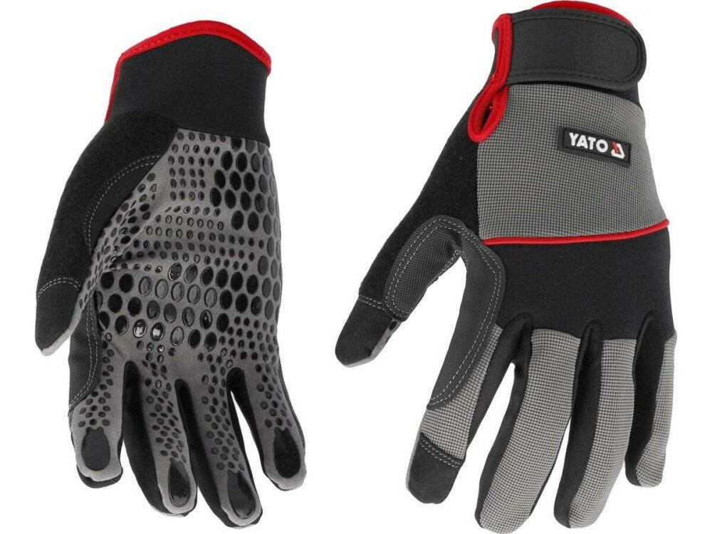 Рукавиці робочі з протиковзними надолониками YATO: штучна шкіра, поліуретан, спандекс, розмір 11 Одесса - изображение 1