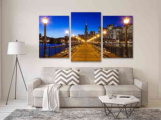 Модульна картина у вітальню/ спальню Нічна естетика  Art-545_3 100x150 см Київ