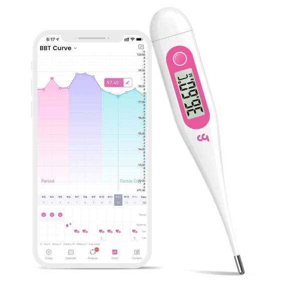 Базальный термометр Vinca Lite Femometer для мониторинга фертильности и овуляции, цифровой, без Bluetooth, розовый Киев