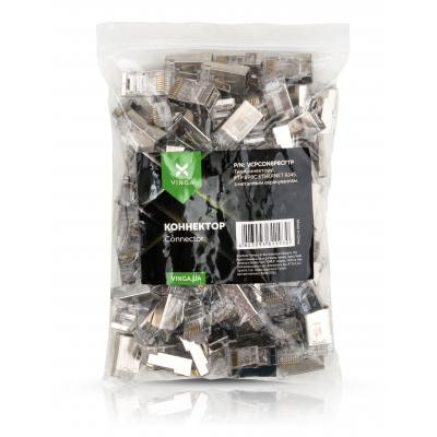 Конектор Vinga RJ-45 FTP 100 шт. (VCPCON8P8CFTP) Вінниця - фото 1
