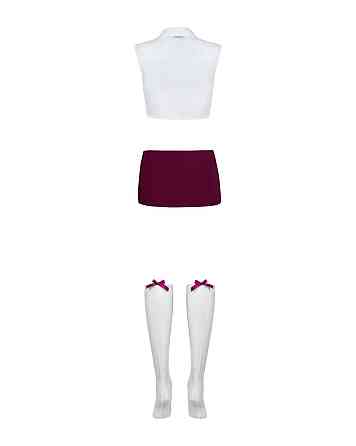 Еротичний костюм студентки Obsessive Student 4 pcs costume L/XL, топ, спідниця, стринги, гольфи Sex Aura Київ