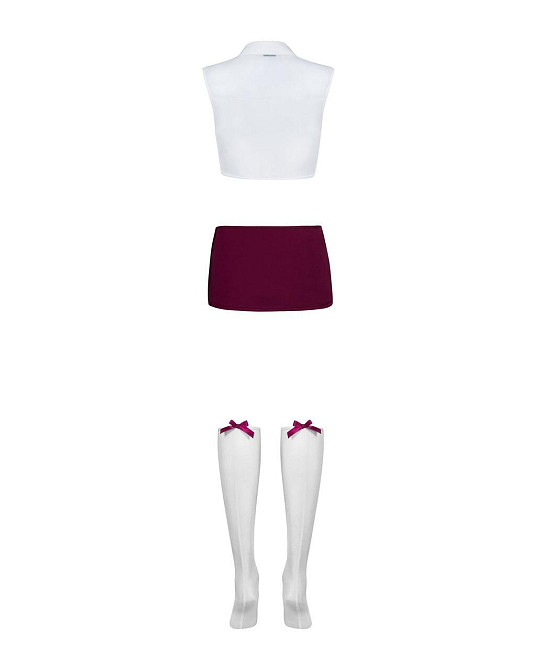 Еротичний костюм студентки Obsessive Student 4 pcs costume L/XL, топ, спідниця, стринги, гольфи Sex Aura Київ - фото 6