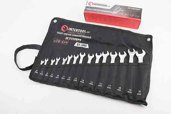Набір ключів комбінованих 15шт (6/7/8/9/10/11/12/13/14/15/16/17/18/19/22мм) "згорток" PROF, DIN3113, STORM XT-1005 Київ