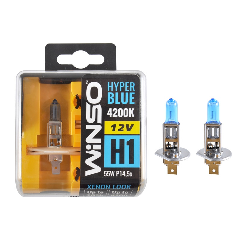 Галогенова лампа Winso H1 12V 55W P14.5s SET HYPER BLUE 4200K 2шт Львов - изображение 1