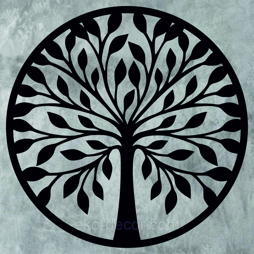 Декоративное настенное Панно «Дерево» Декор на стену 90*90 см, Черный Киев - изображение 5