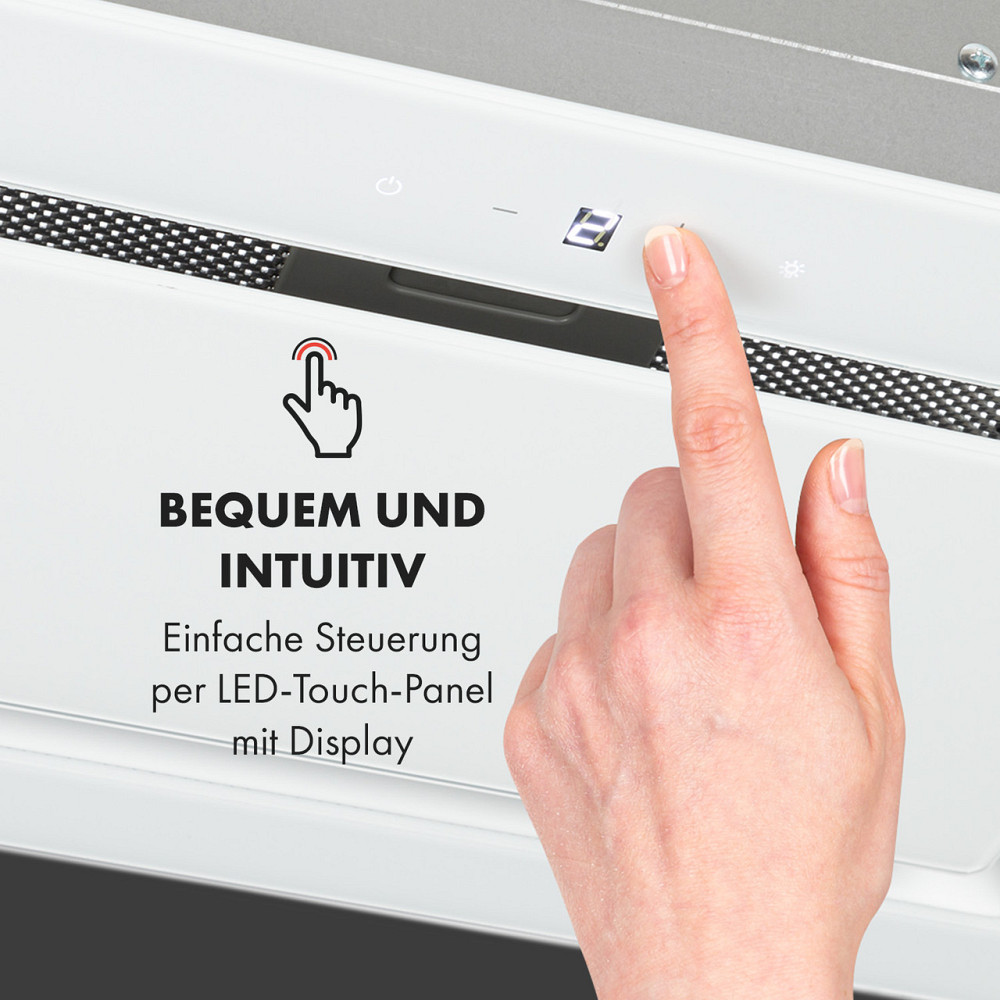 Модуль вентилятора вытяжки Hektor Eco 52 см 566 м³/ч сенсорное стекло белый белый (Германия, читать описание) Ровно - изображение 4