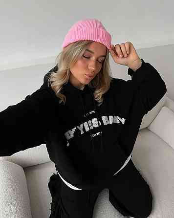 Жіночий стильний утеплений оверсайз костюм двійка: кофта і штани трьохнитка на флісі Одеса