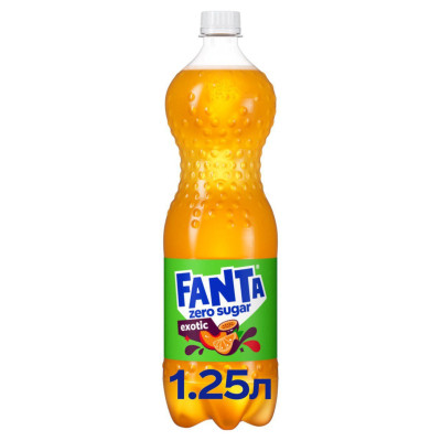 Напиток Fanta Zero Sugar Exotic Безалкогольный сильногазированный сокосодержащий 1.25 л (5449000211989) Винница - изображение 1