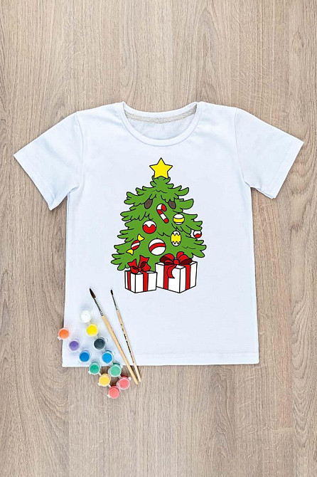 Футболка-розмальовка дитяча Ялинка Юрма одяг Київ - фото 2