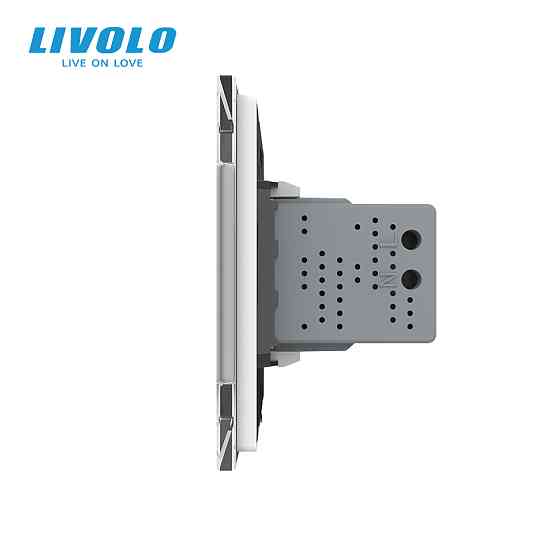 Розетка універсальна з USB розеткою Livolo білий скло (VL-C7C1AUSB-11) Коломыя