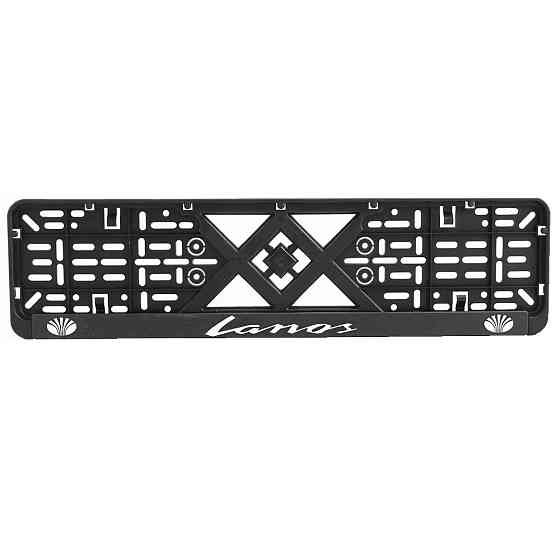 Рамка номерного знаку хром надпис Lanos пластик чорна 1шт Київ